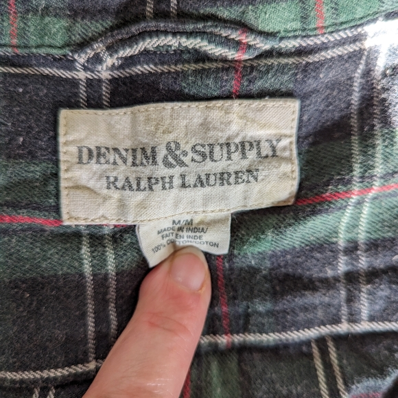 Denim & Supply Green Plaid Flannel Shirt - Picture 2 of 5